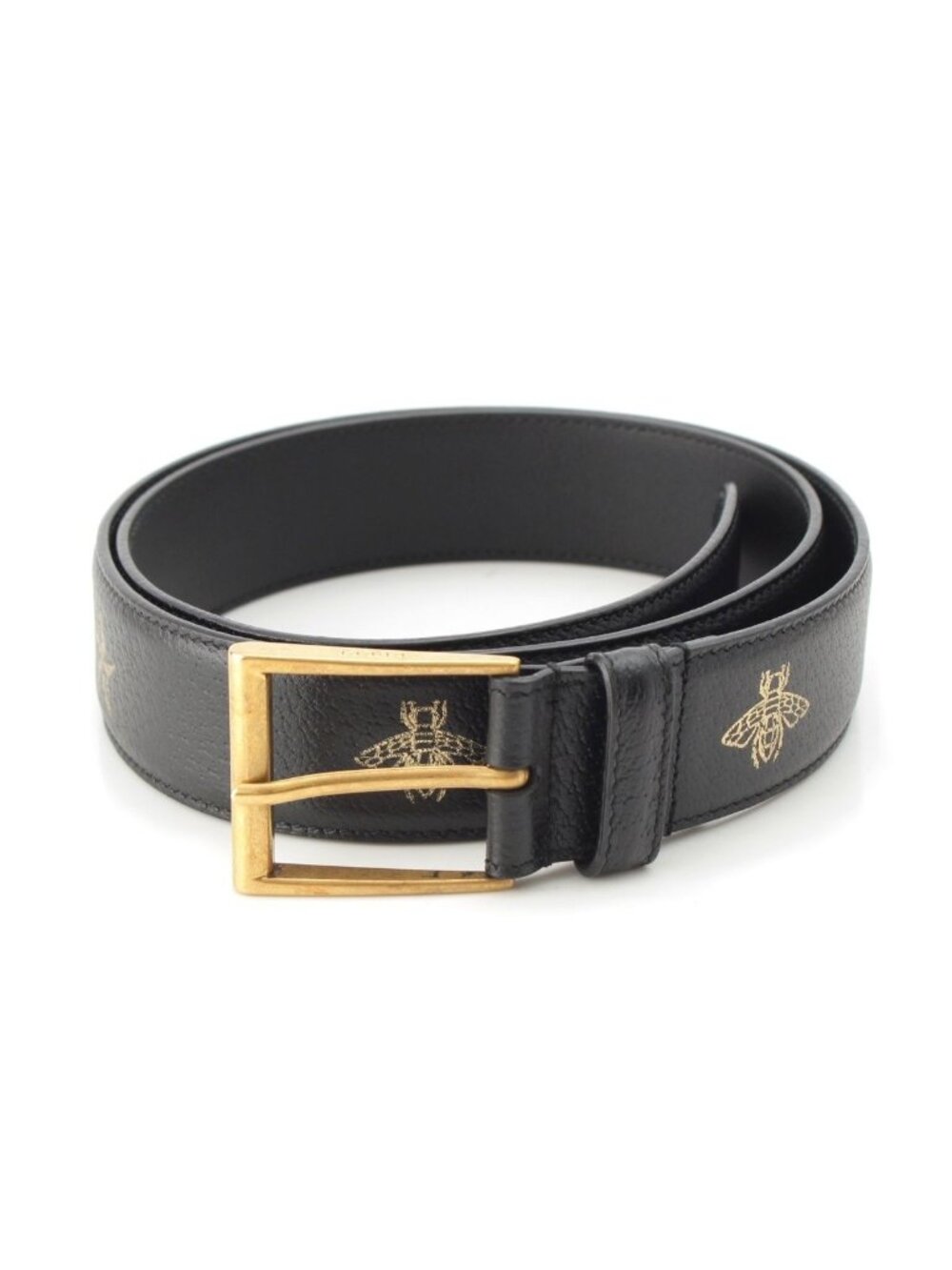 Gucci Leather Bee Star Belt Black 90/36